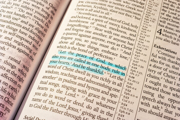Fototapeta premium Colossians chapter 3 verse 15