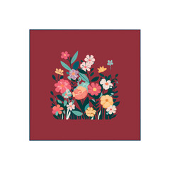 Vector botanical wall arts, with flowers
