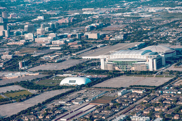 Aerial view of Houston Texas - Bird eye view of the city in the USA. 