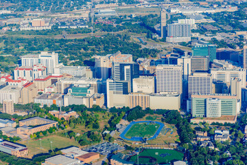 Naklejka premium Aerial view of Houston Texas - Bird eye view of the city in the USA. 