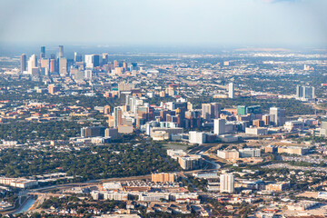 Fototapeta premium Aerial view of Houston Texas - Bird eye view of the city in the USA. 