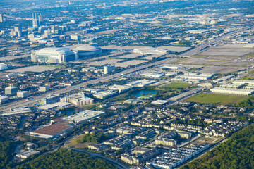 Aerial view of Houston Texas - Bird eye view of the city in the USA. 