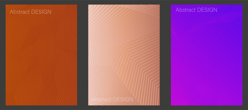 Colorful linear composition. A set of layouts for the design of banners, posters and posters. Template for book covers, brochures, booklets and catalogs. An idea for creative design