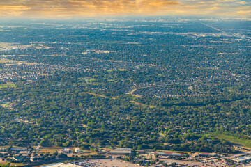 Aerial view of Houston Texas - Bird eye view of the city in the USA. 