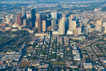 Aerial view of Houston Texas - Bird eye view of the city in the USA. 