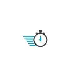 Clock movement icon. Time clock logo fast service stopwatch
