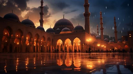 Fotobehang an image that invites contemplation of the Sultan Hassan Mosque-Madrasa's serene elegance at dusk © Wajid