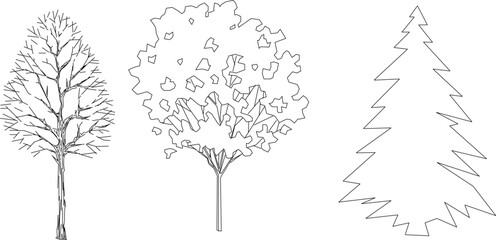 Vector sketch illustration of front view plant logo symbol design to complete architectural drawings