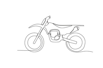 Fototapeta premium A dual sport front view. Motorcycle one-line drawing