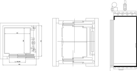 Vector sketch illustration of building elevator technical architectural design © TSANI