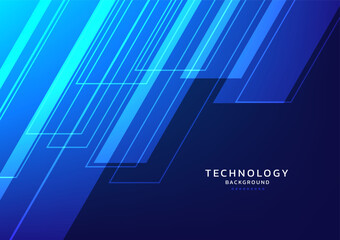 Modern blue background banner template. Abstract line high tech. Concept technology, futuristic, big data, Ai, network, business, online, financial, presentation	
