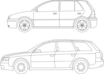 Obraz premium Vector sketch illustration of a car design for traveling in the city with the family