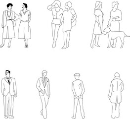 Vector sketch illustration design of people doing various activities to complete the image