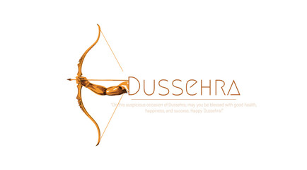 Happy Dussehra.Illustration of Lord Rama. Illustration of Bow and Arrow.