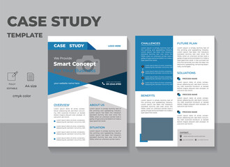 Business case study template, Double Side Flyer Template, Corporate Case Study Flyer