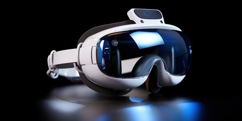 Obraz na płótnie Canvas Futuristic mixed reality XR headset. VR, AR, MR metaverse.