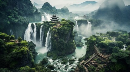 Jiulong waterfall in Luoping China