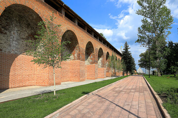 Fortress wall of the Kremlin in Nizhny Novgorod