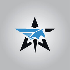 star horse logo concept idea