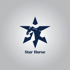 star horse logo concept idea