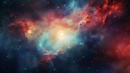 Fototapeta na wymiar space backgroung, galaxy, red, generative ai 