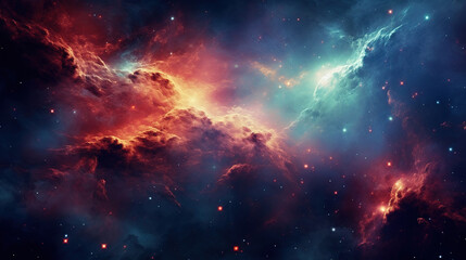 space backgroung, galaxy, red, generative ai 