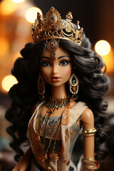 Fototapeta premium Doll world in india, typical indian Doll. AI Generative