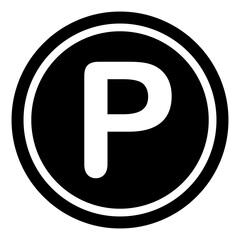parking sign icon vector logo illustration in flat style
