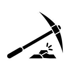 mining icon vector logo illustration in flat style