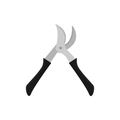 Garden pruner vector flat illustration isolated on white background