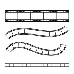 Film strips silhouette set flat illustration