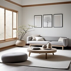 Experience the epitome of serenity in this minimalist Zen sanctuary. Our AI-generated art transports you to a tranquil world with minimal furniture, subtle decor, and a soothing palette of whites and 