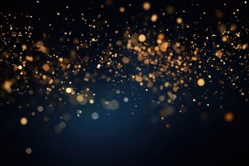 Abstract background with Dark blue and gold glowing stars