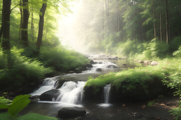 Obraz premium Embrace mindful living with captivating imagery showcasing nature preservation and reduced carbon footprint Inspire sustainable choices with visuals that echo harmony between humanity and environment