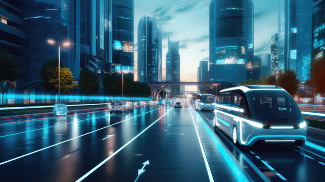 A smart city transportation system with self-driving buses and integrated traffic management for efficient commuting