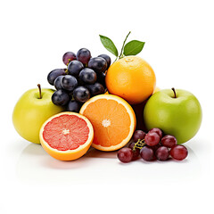 Fototapeta na wymiar fruits on white