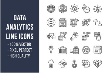 Data Analytics Line Icons