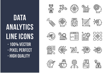 Data Analytics Line Icons