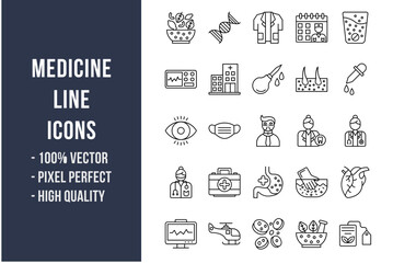 Medicine Line Icons