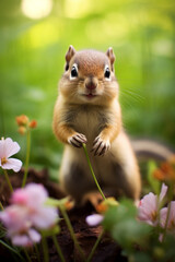 Closeup of a very cute chipmunk
