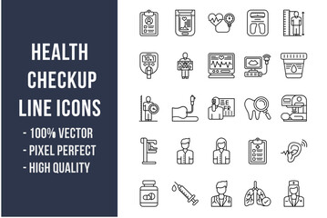 Health Checkup Line Icons