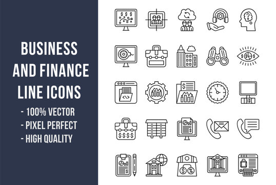 Business and Finance Line Icons