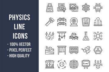 Physics Line Icons