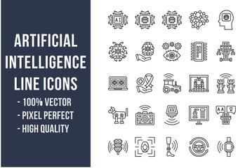 Artificial Intelligence Line Icons
