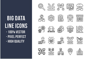 Big Data Line Icons