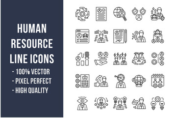 Human Resource Line Icons