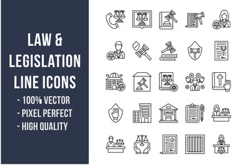 Law & Legislation Line Icons