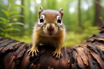 Obraz premium Closeup of a very cute chipmunk