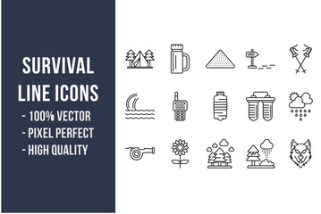 Survival Line Icons