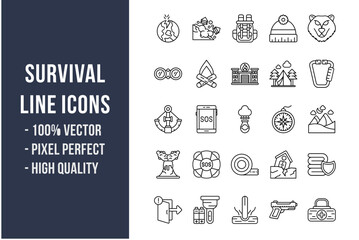 Survival Line Icons